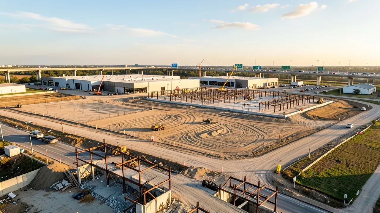 North Houston redevelopment site transitioning from an obsolete retail property to modern industrial buildings